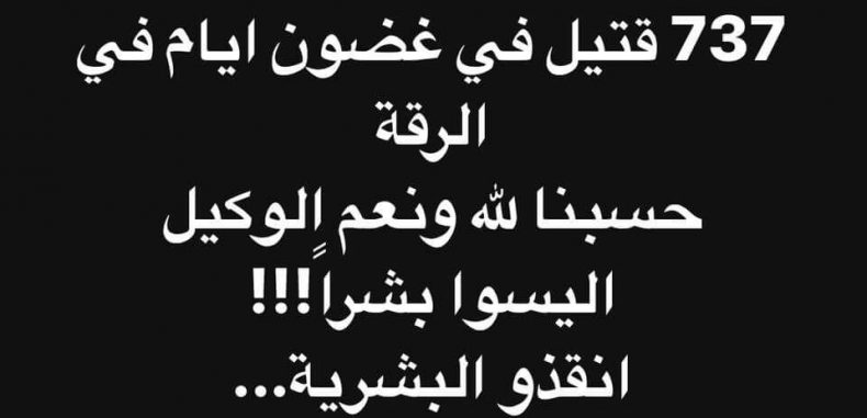 قائمة باسماء الشهدء الذين سقطوا في مدينة الرقة منذ تاريخ 3/15 ..