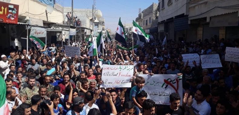 نقاط التظاهر في محافظات ادلب وحماه  وحلب يوم الجمعه ١٤ ايلول٢٠١٨
