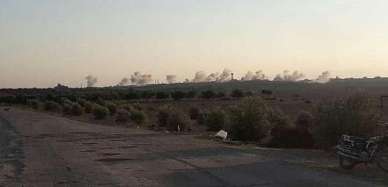 قصف “عنيف” للنظام على التمانعة بإدلب.. فصائل المعارضة ترد